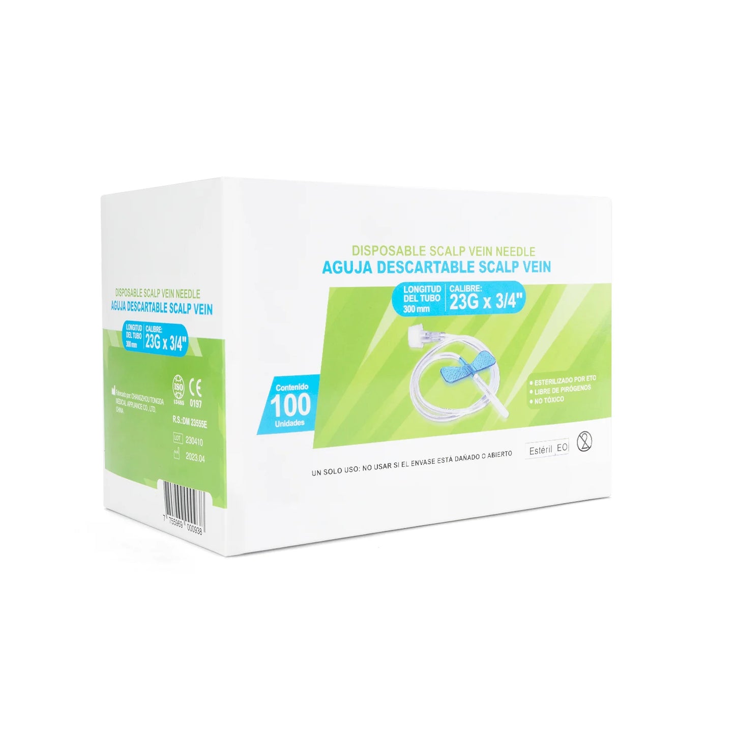 Aguja Scalp Vein Alita Mariposa 23 G X 3/4" CAJA 100 UND