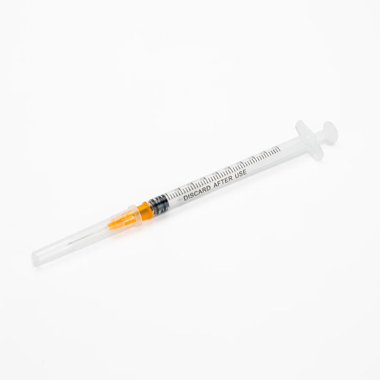 Jeringa Hipodérmica Estéril de 1 ML Aguja 25 G X 5/8" CAJA 100 UND