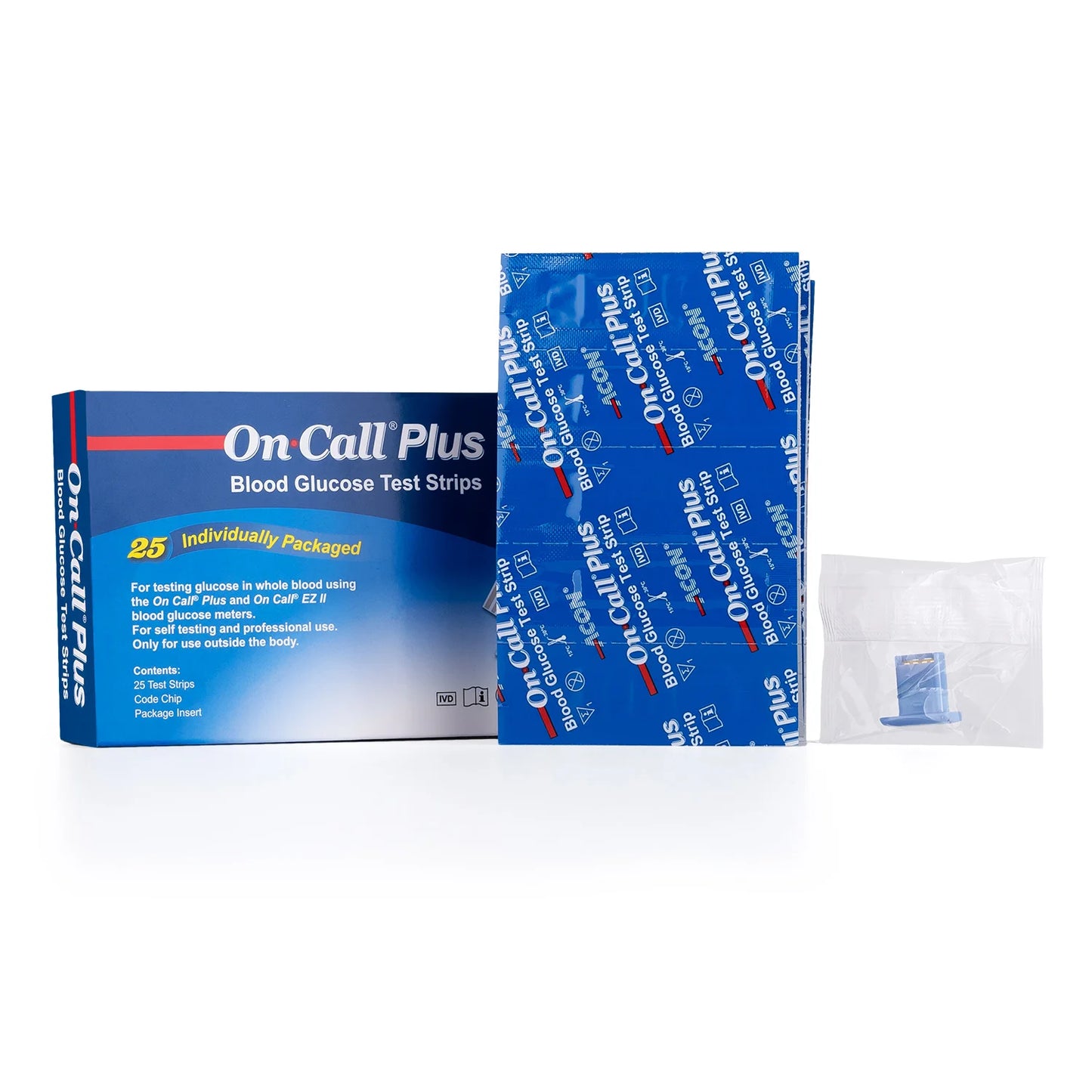 Tiras Reactivas para Glucosa ON CALL PLUS CAJA 25 UND