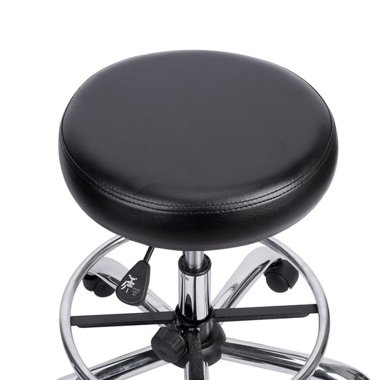Taburete de Acero Inoxidable con Asiento Giratorio Rodable