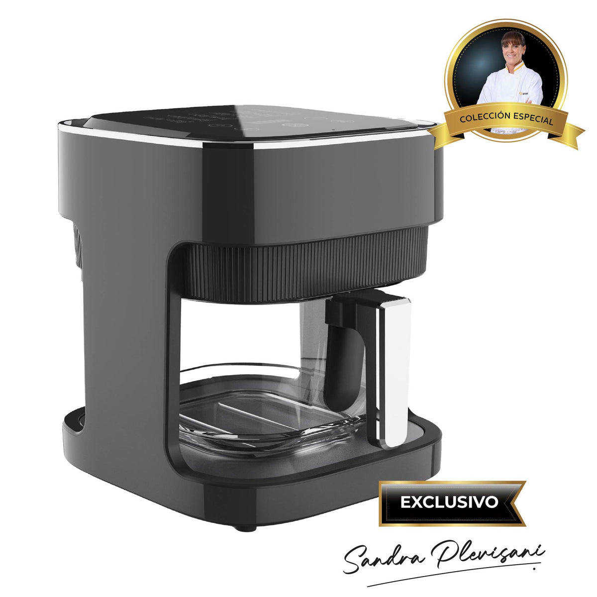 Freidora de Aire Digital CrystalCook 360 de 4 L con Tazón de Vidrio IMACO AF1340G