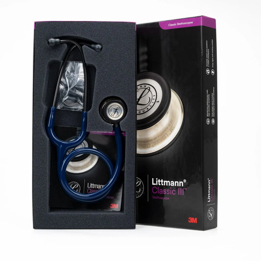 Estetoscopios Littmann Clasic III 3M Mirror Chestpiece Azul Marino #5863 (Edición Especial)