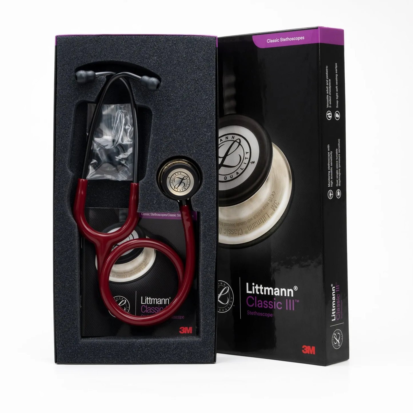 Estetoscopios Littmann Clasic III 3M Borgoña champagne #5864 (Edición Especial)