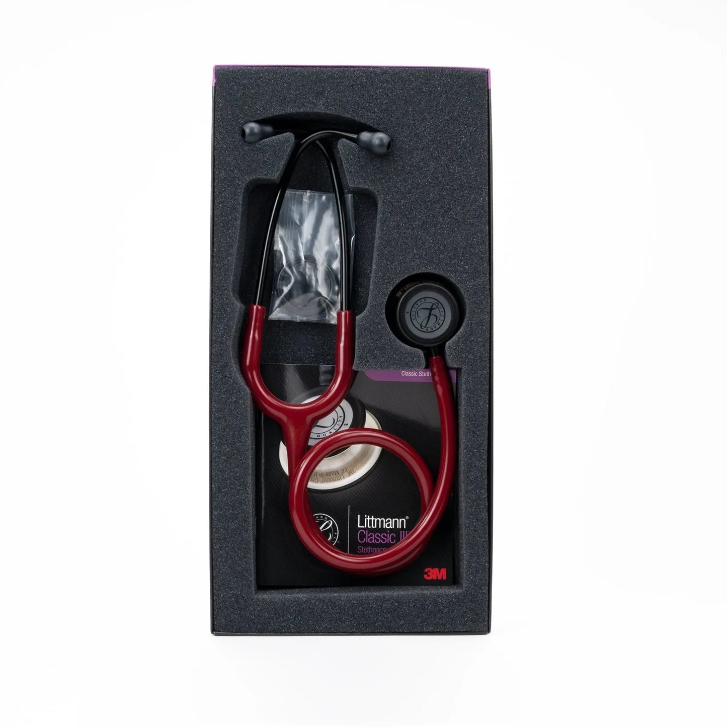 Estetoscopios Littmann Clasic III 3M Guinda Black Edition #5868 (Edición Especial)