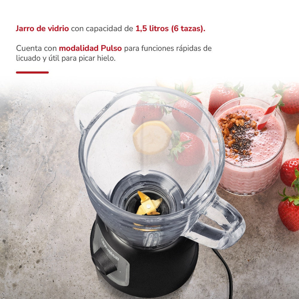 Licuadora 1.5 L Jarra de Vidrio 600 W con Cuchillas de Titanio THOMAS TH-330V