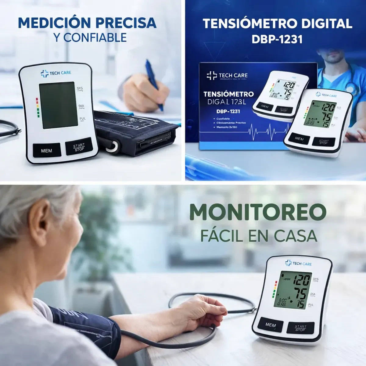 Tensiómetro de Brazo Digital Automático TECH CARE DBP-1231