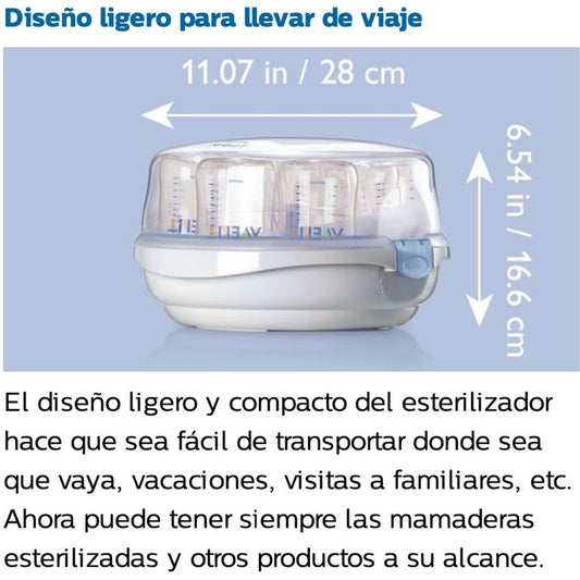 Esterilizador a Vapor para Microondas 4 Biberones PHILIPS AVENT SCF281/02
