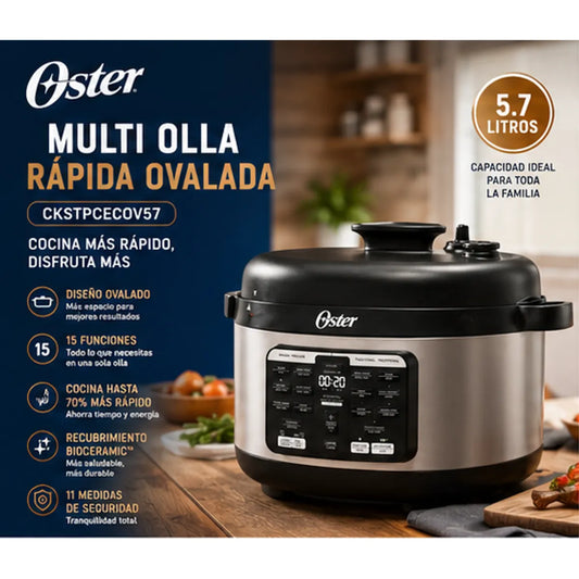 Multi-Olla Rápida Ovalada 5.7 L 15 Funciones Bioceramic OSTER CKSTPCECOV57