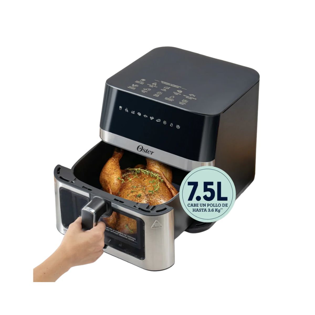 Freidora de Aire Digital 7,5 L DiamondForce OSTER CKSTAF75WDSSDF