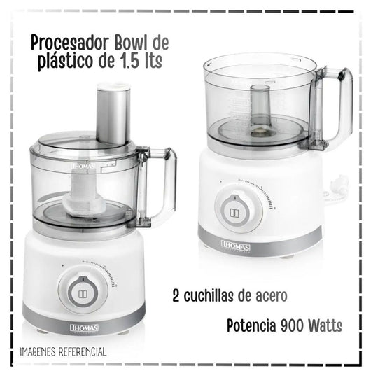 Licuadora y Procesadora de Alimentos 900 W 1.5 L THOMAS TH-9170B