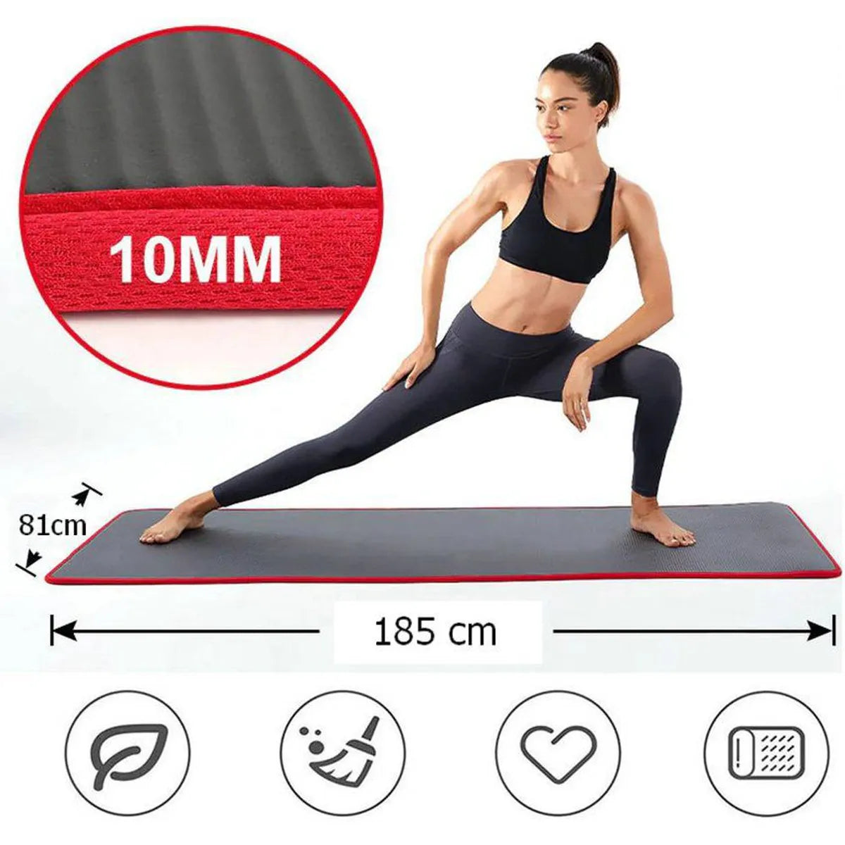 Colchoneta Yoga Mat NBR 10 mm 185 x 81 cm con Bolso NEO DIGITAL YM002