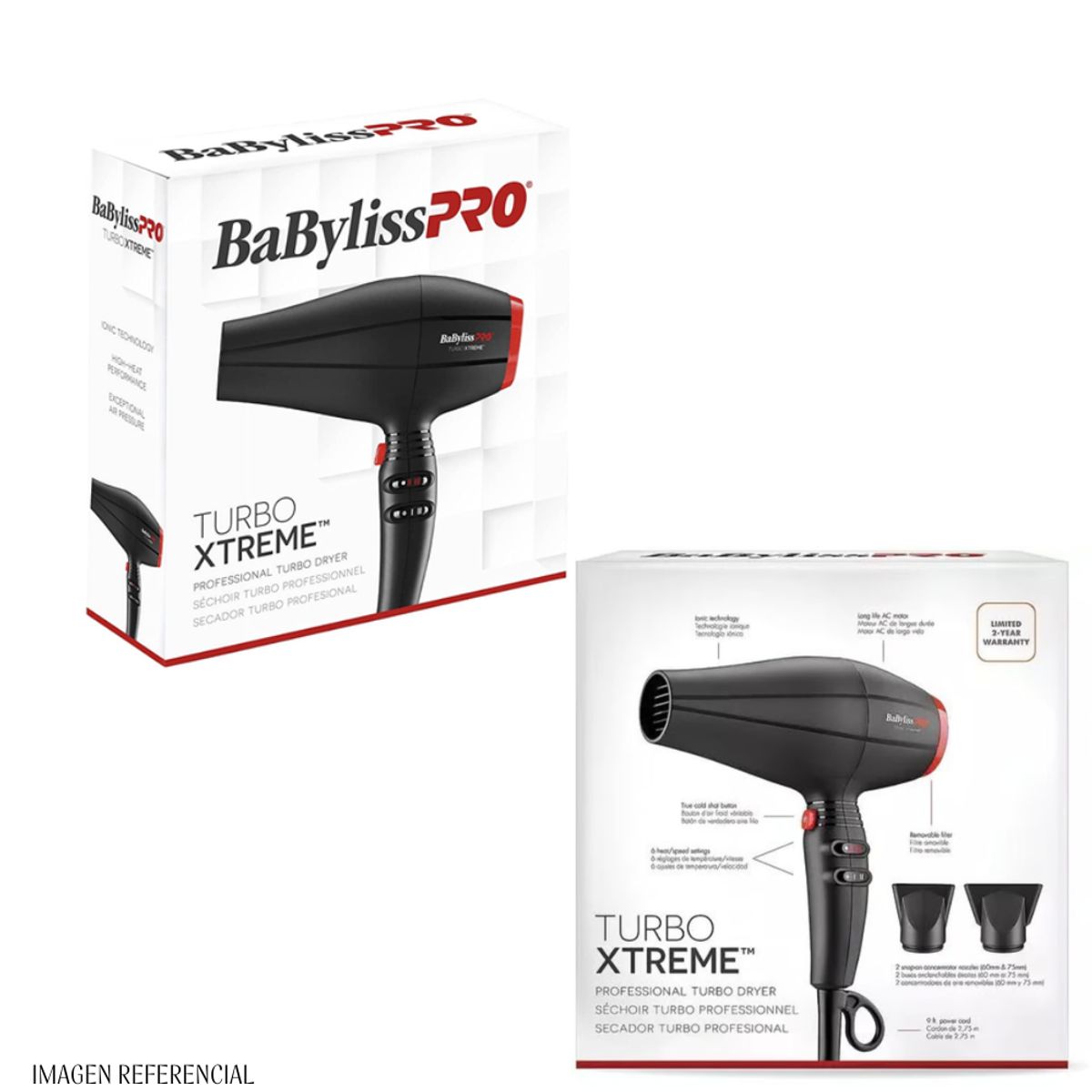 Secadora Profesional Iónica Turbo Xtreme 2200 W BABYLISS PRO B9400PE
