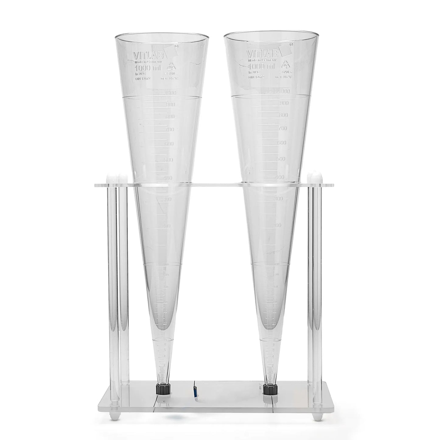 Set 2 Conos de Sedimentación Imhoff 1000 ml c/ Soporte