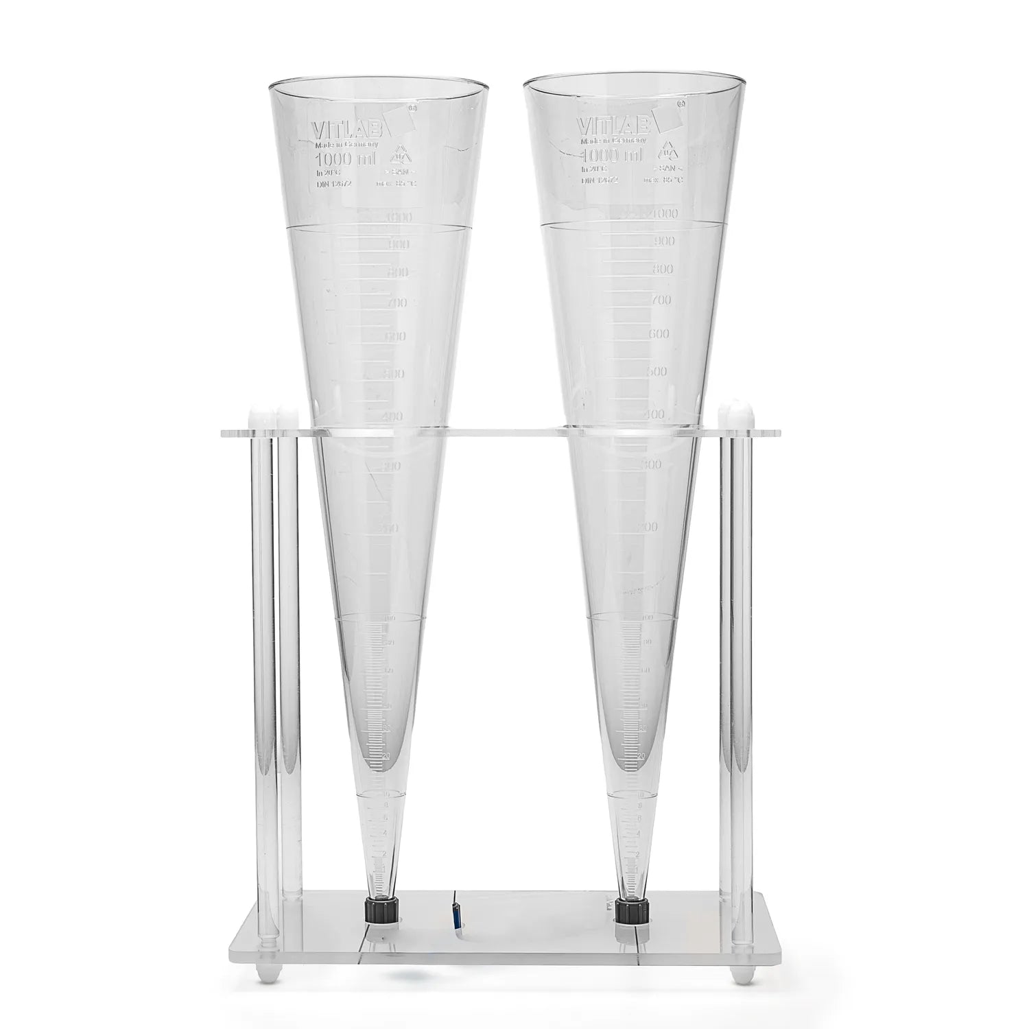 Set 2 Conos de Sedimentación Imhoff 1000 ml c/ Soporte