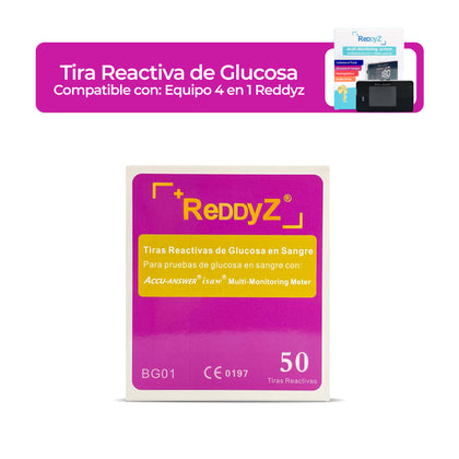 Tira Reactiva para Glucosa para Equipo 4 en 1 REDDYZ