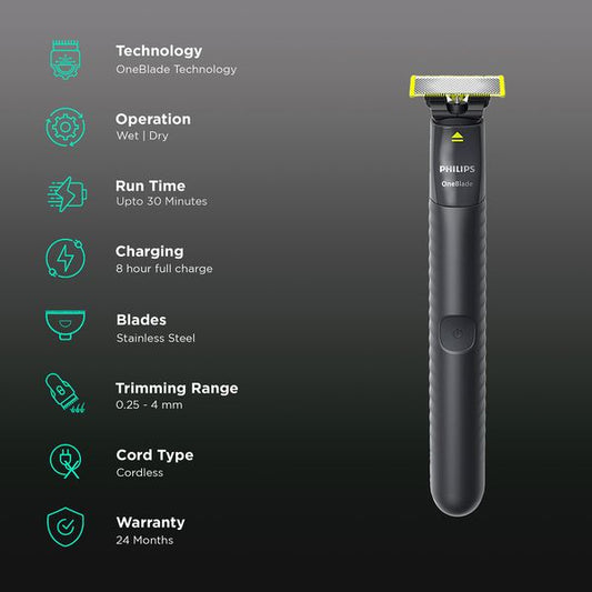 Afeitadora y Recortadora de Barba Recargable PHILIPS OneBlade QP1424