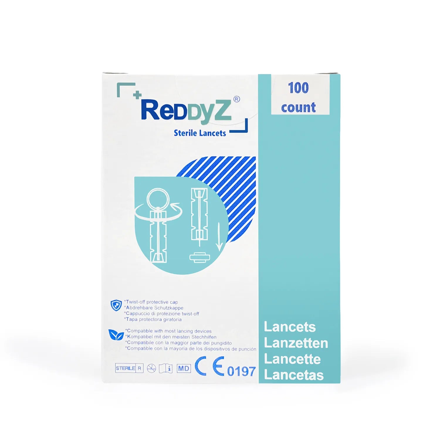 Lancetas REDDYZ UNIVERSAL 28 G CAJA 100 UND