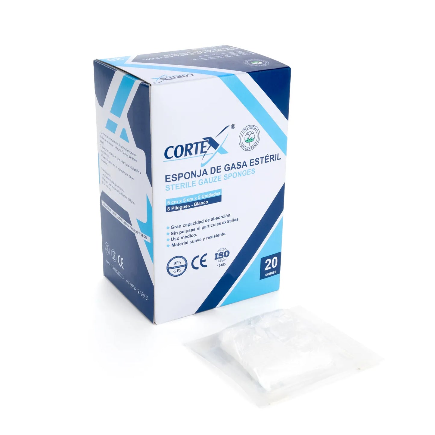 Esponja de Gasa Estéril CORTEX CAJA 20 UND