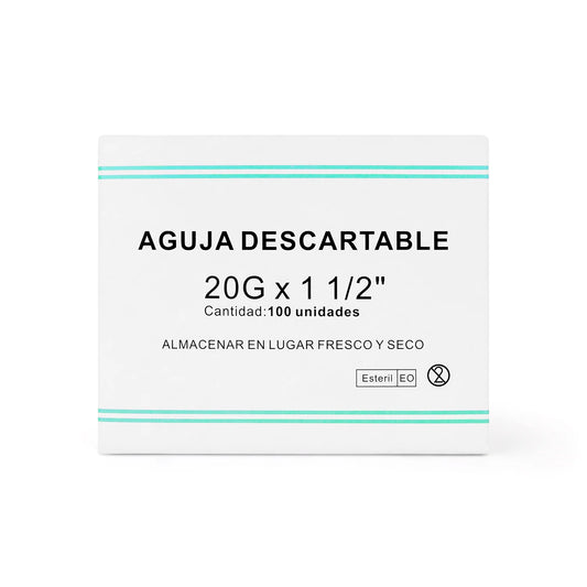 Aguja Descartable 20 G X 1 1/2" CAJA 100 UND