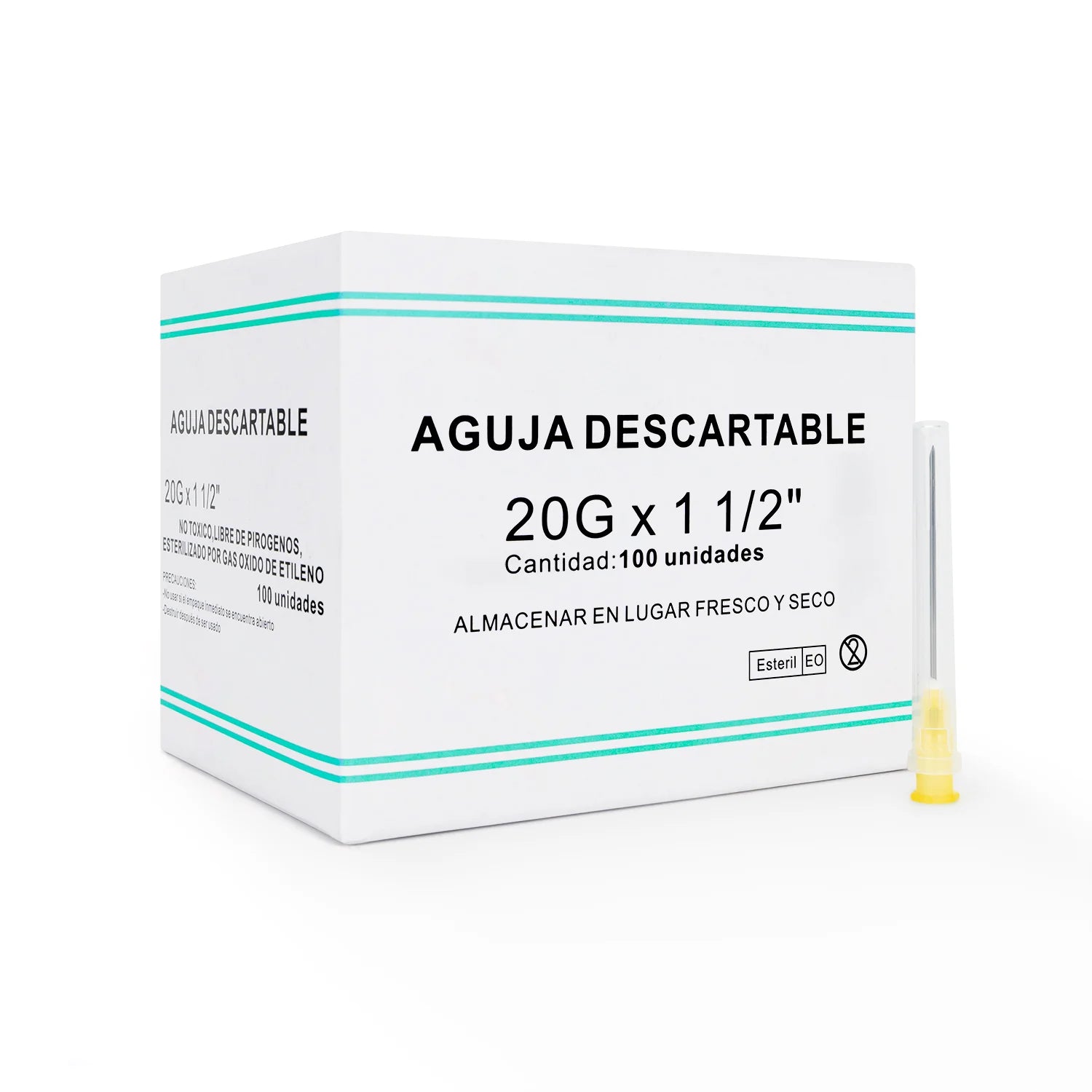 Aguja Descartable 20 G X 1 1/2" CAJA 100 UND