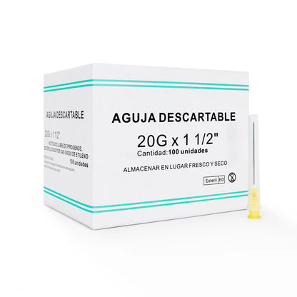 Aguja Descartable 20 G X 1 1/2" CAJA 100 UND