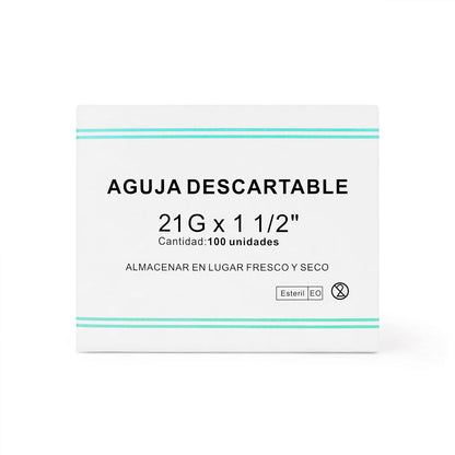 Aguja Descartable 21 G X 1 1/2" CAJA 100 UND