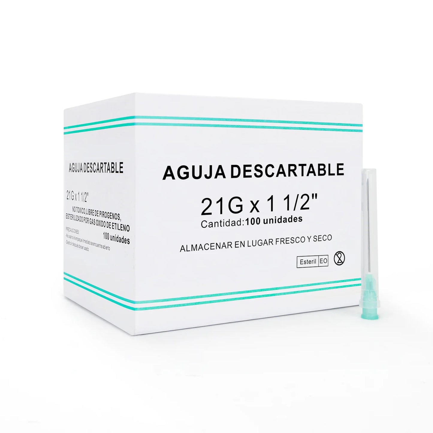 Aguja Descartable 21 G X 1 1/2" CAJA 100 UND