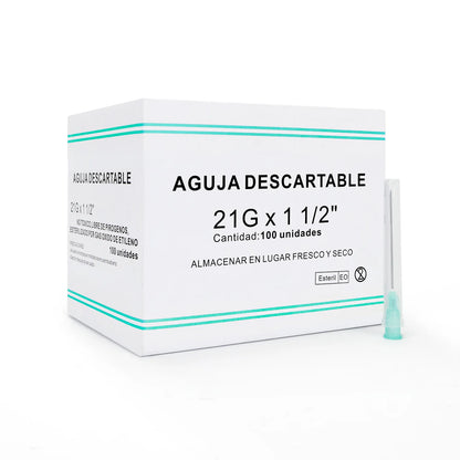 Aguja Descartable 21 G X 1 1/2" CAJA 100 UND