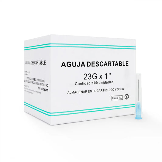 Aguja Descartable 23 G X 1" CAJA 100 UND