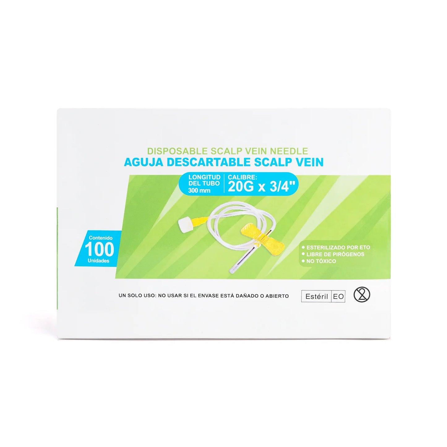 Aguja Scalp Vein Alita Mariposa 20 G X 3/4" CAJA 100 UND