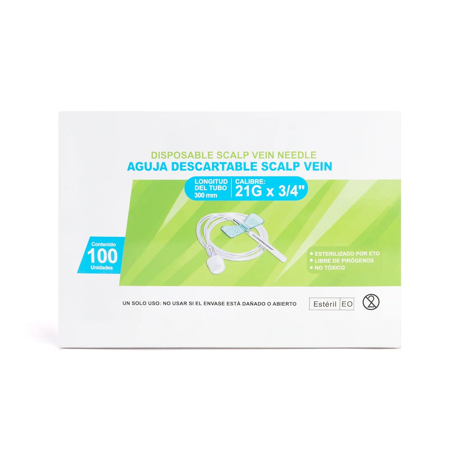 Aguja Scalp Vein Alita Mariposa 21 G X 3/4" CAJA 100 UND