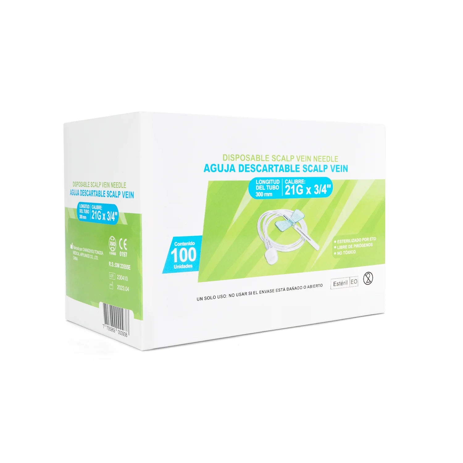 Aguja Scalp Vein Alita Mariposa 21 G X 3/4" CAJA 100 UND