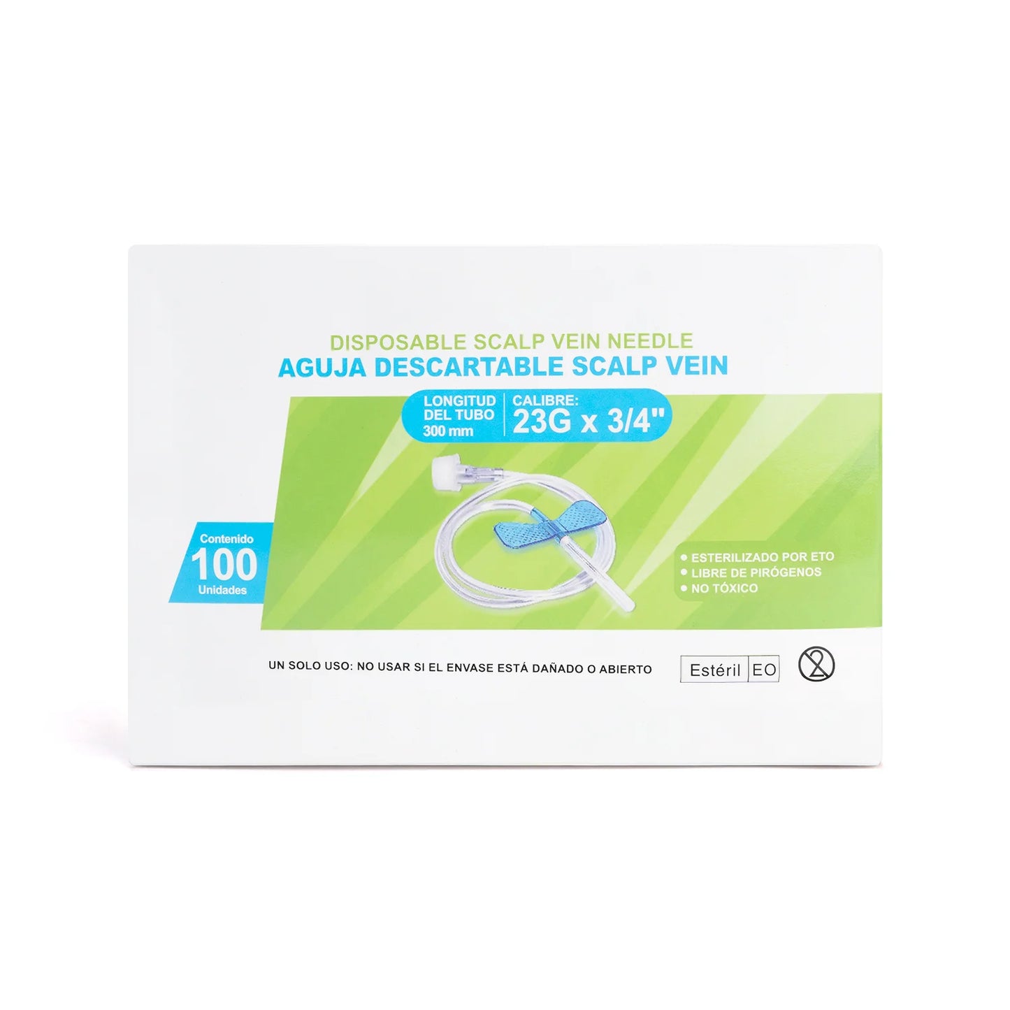 Aguja Scalp Vein Alita Mariposa 23 G X 3/4" CAJA 100 UND
