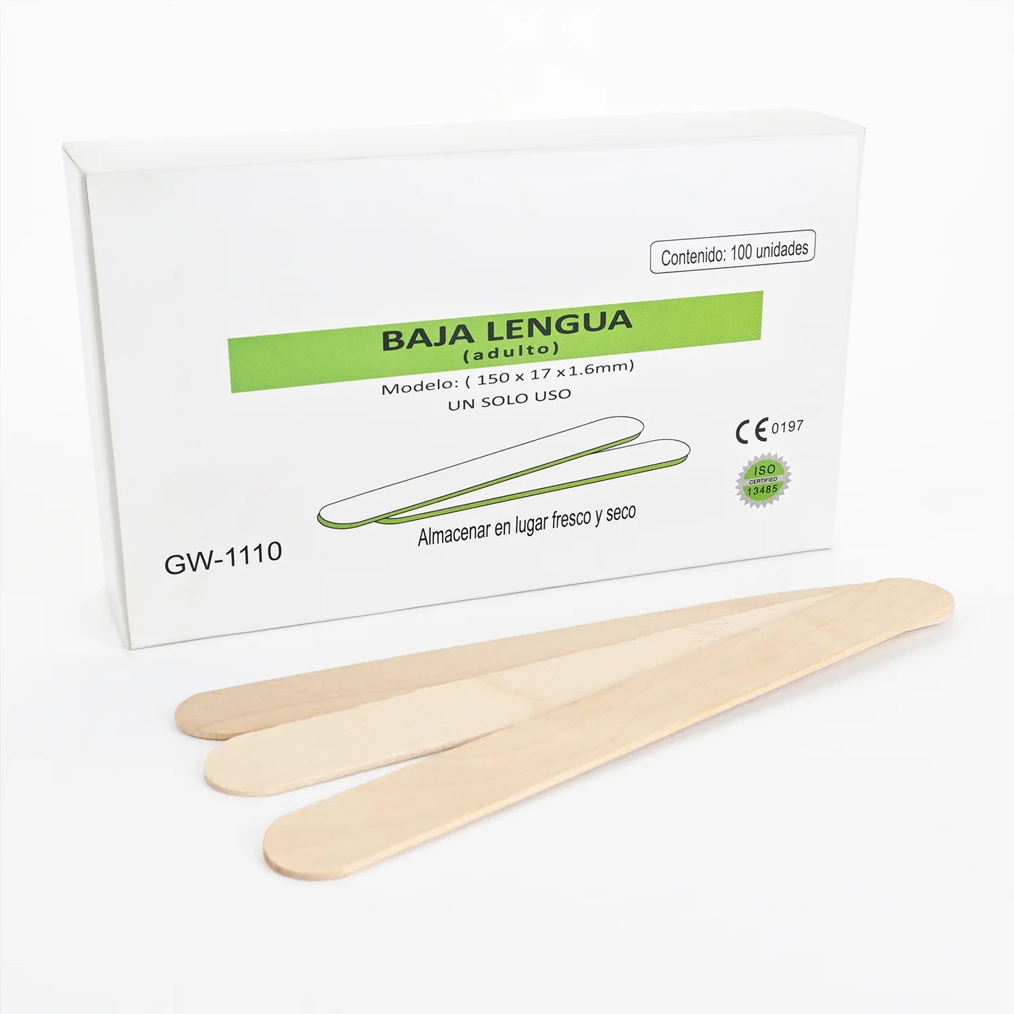Baja Lengua para Adulto CAJA 100 UND