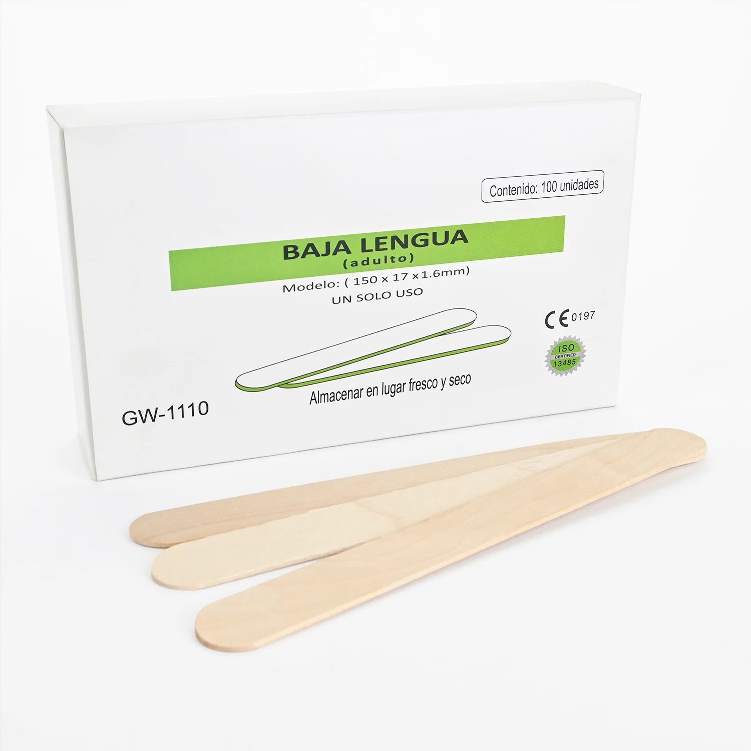 Baja Lengua para Adulto CAJA 100 UND