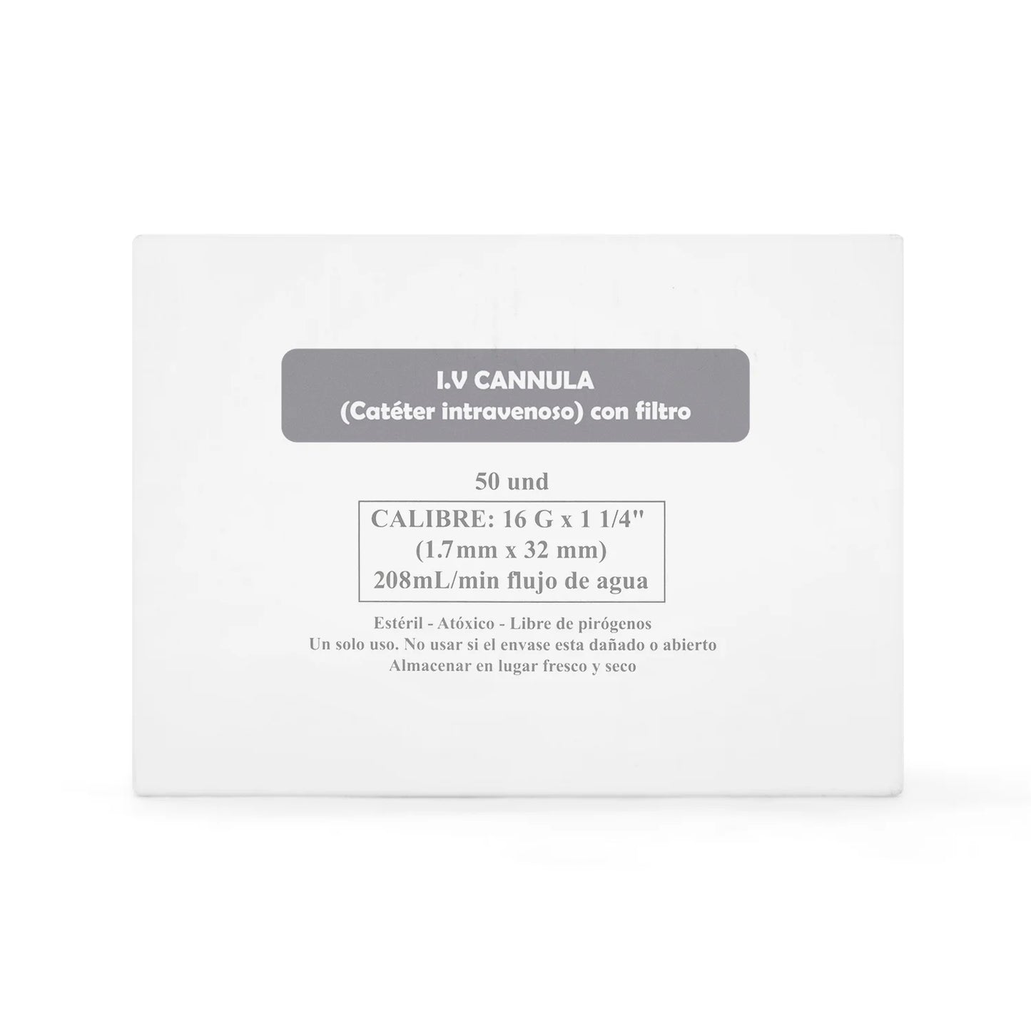 Catéter Intravenoso I.V Periférico 16 G X 1 1/4" CAJA 50 UND