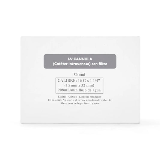 Catéter Intravenoso I.V Periférico 16 G X 1 1/4" CAJA 50 UND