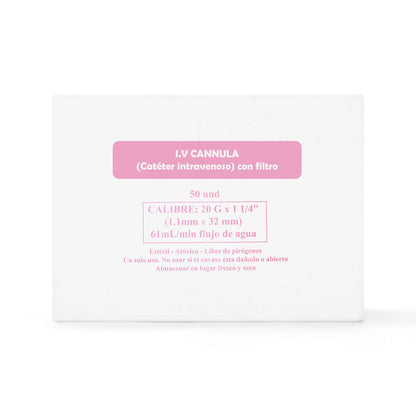 Catéter Intravenoso I.V Periférico 20 G X 1 1/4" CAJA 50 UND