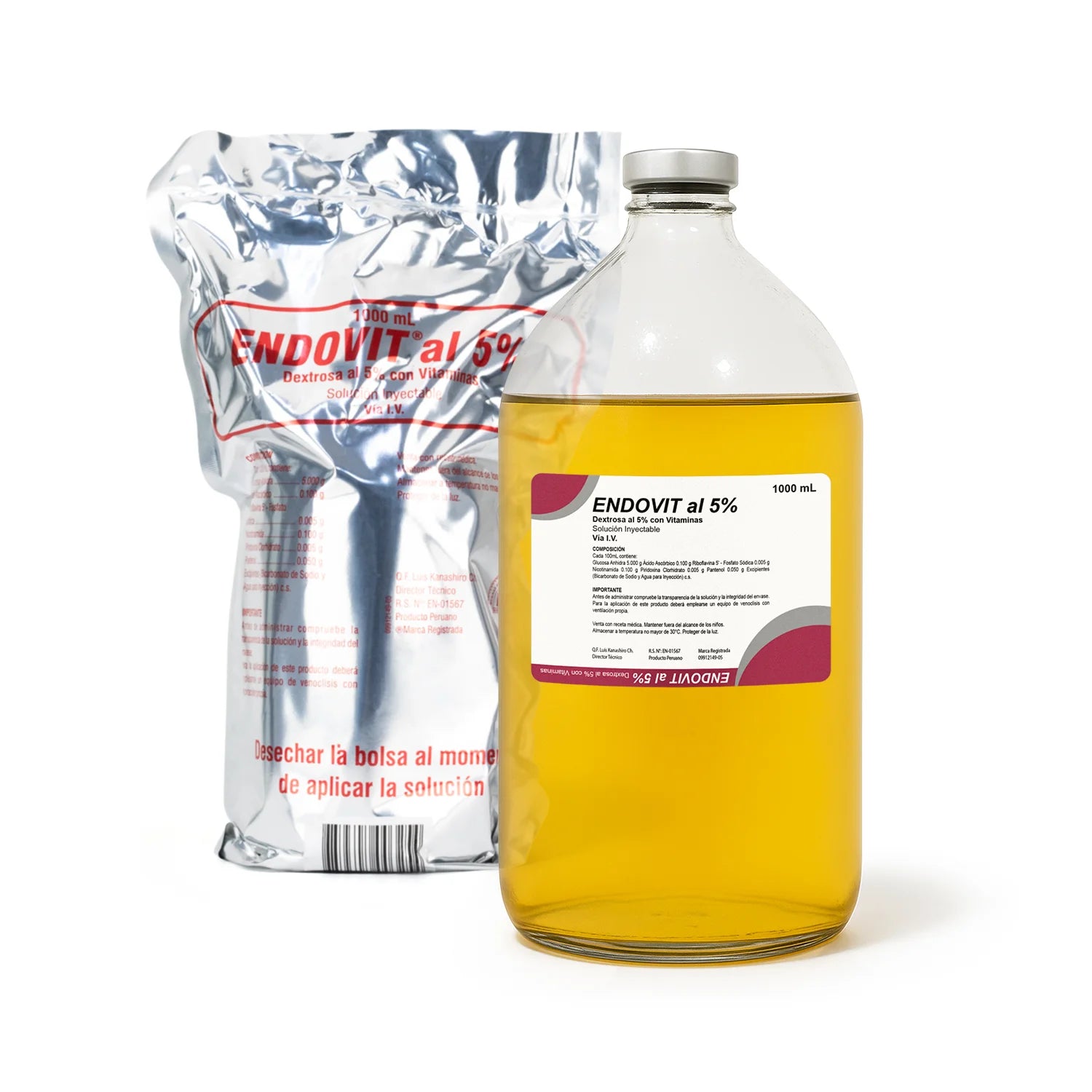 Endovit 5% Solución Inyectable FCO 1000 ML