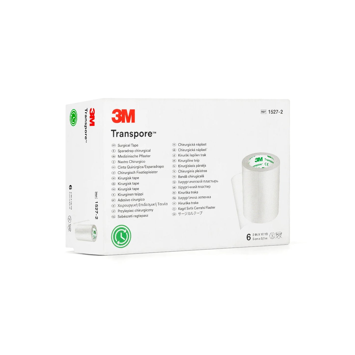 Esparadrapo de Plástico de 5 CM X 9.1 M 3M TRANSPORE 1527-2 CAJA 6 UND