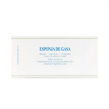 Esponja de Gasa Estéril Absorbente de 5 X 5 CM