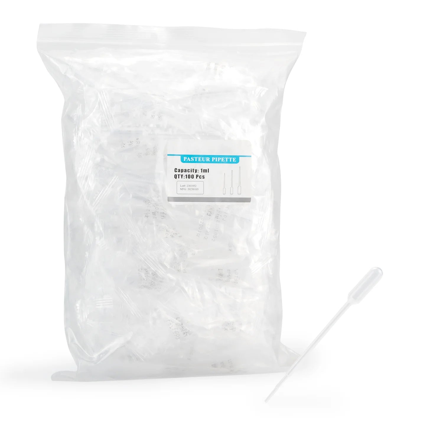 Micropipetas Pasteur Estéril de 1 ML BOLSA 100 UND