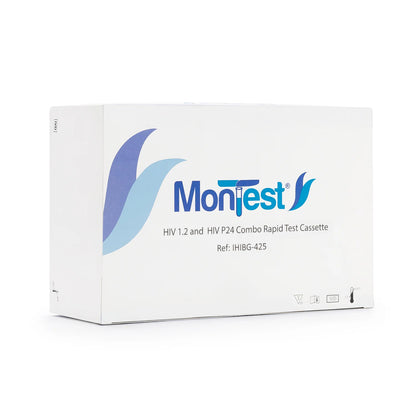 Prueba Rápida de HIV 1.2 Y HIV P24 en Casete MONTEST CAJA 25 UND