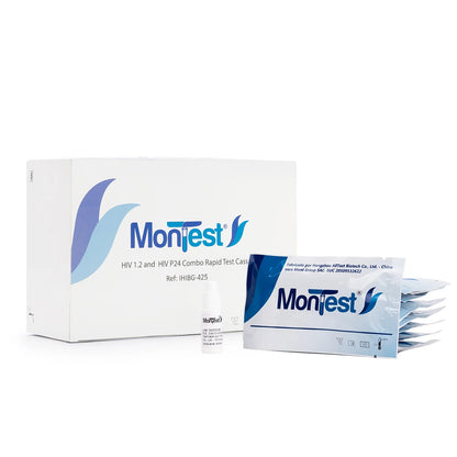 Prueba Rápida de HIV 1.2 Y HIV P24 en Casete MONTEST CAJA 25 UND