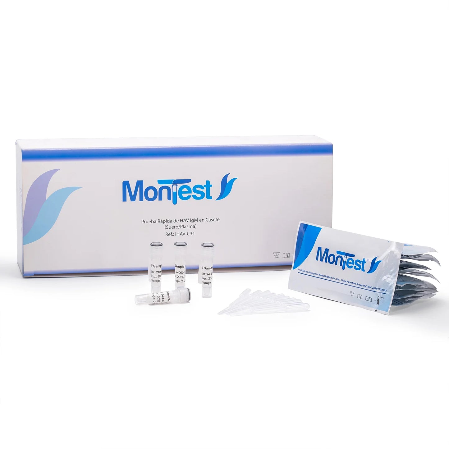Prueba Rápida de Hepatitis A HAV IGM en Casete MONTEST CAJA 40 UND