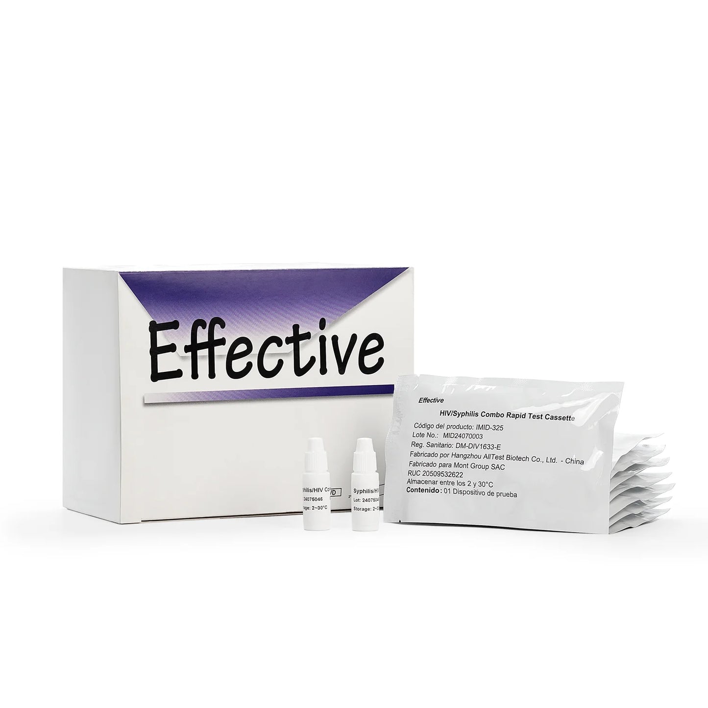 Prueba Rápida de HIV y Sifilis en Casete EFFECTIVE CAJA 25 UND