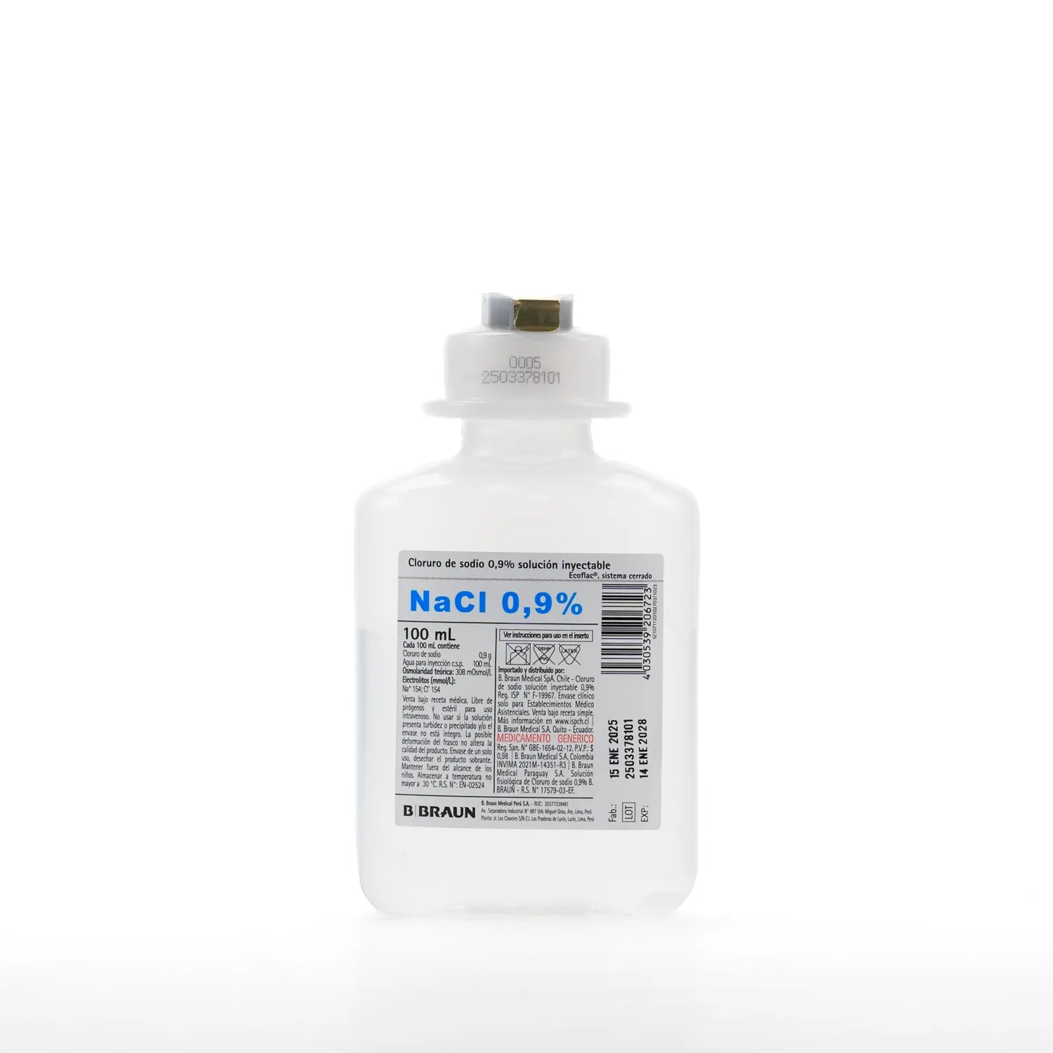 Suero Fisiológico de Cloruro de Sodio 0.9% BRAUN