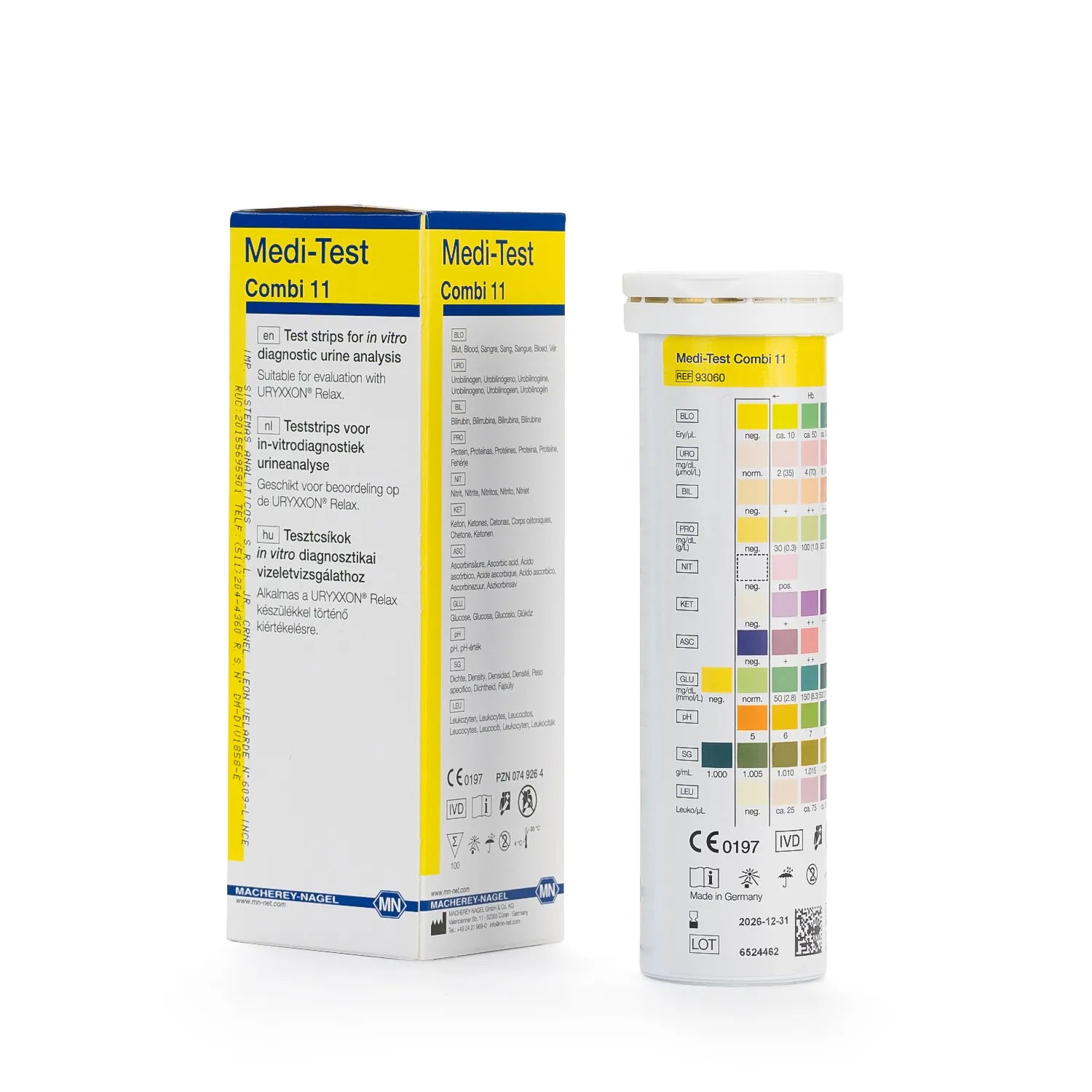 Tiras Reactivas para Orina MEDI TEST 11 SGL CAJA 100 UND