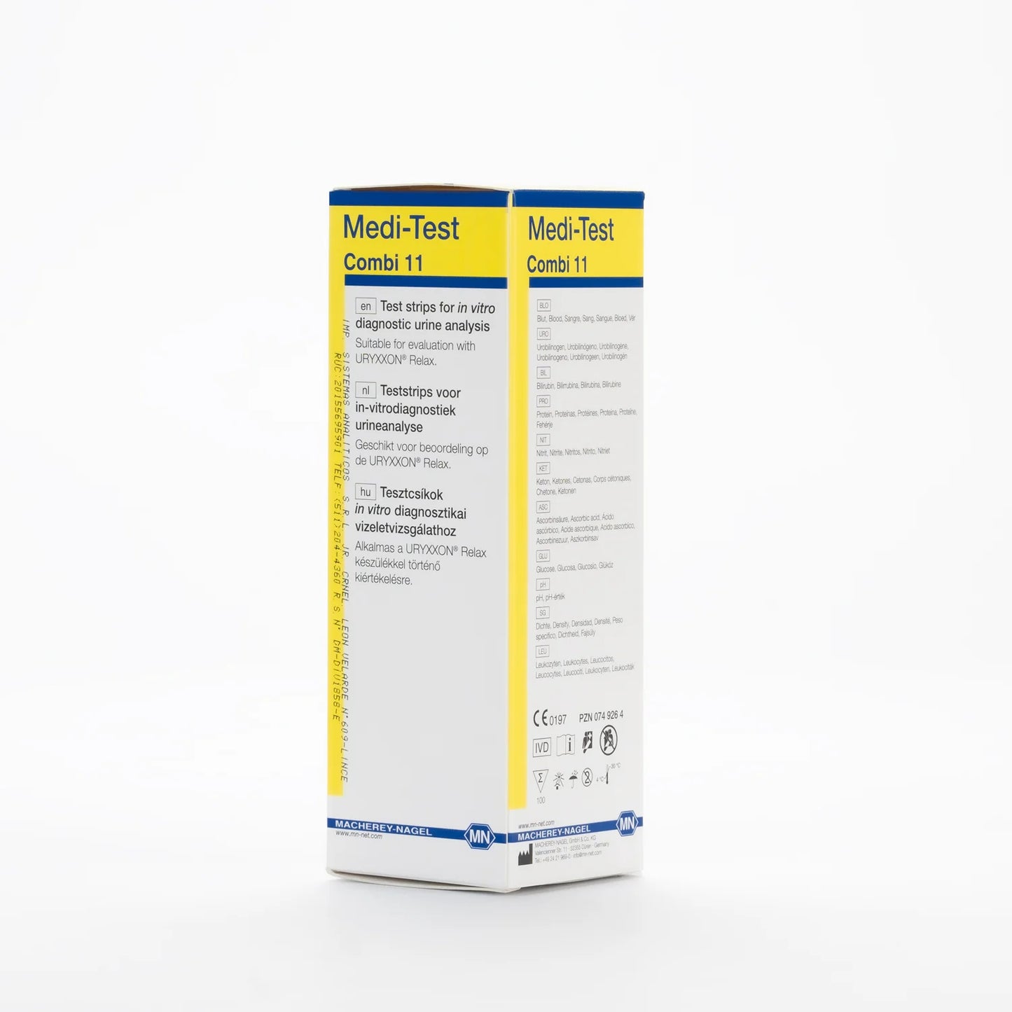 Tiras Reactivas para Orina MEDI TEST 11 SGL CAJA 100 UND