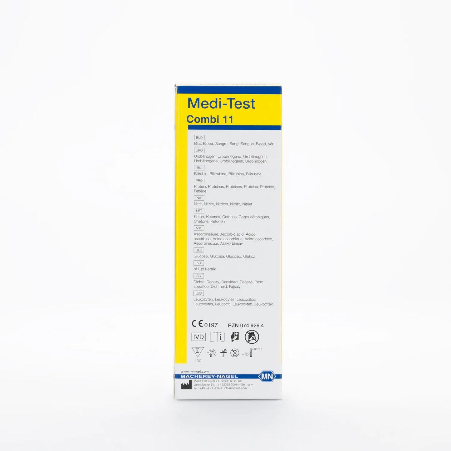Tiras Reactivas para Orina MEDI TEST 11 SGL CAJA 100 UND